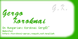 gergo koroknai business card